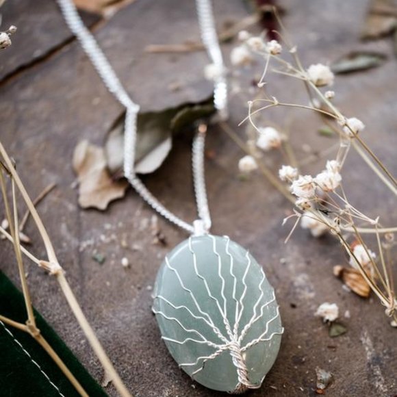 Silver Wire Wrapped Tree of Life Necklace - Picture 2 of 2